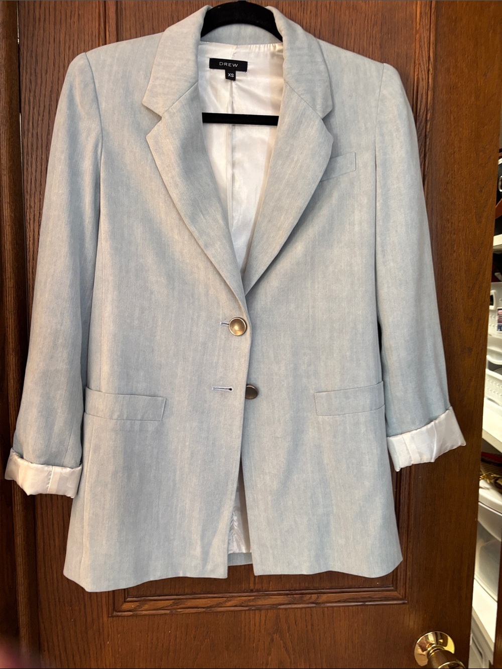 DREW Pale Blue Women's Tailored Blazer